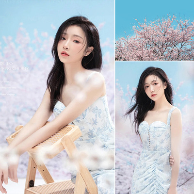 春季樱花拍照背景布春天