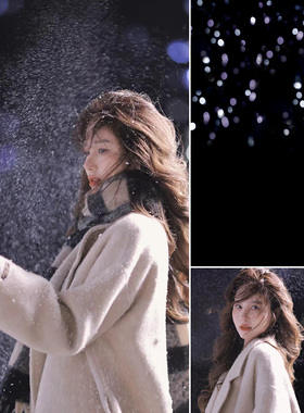 外景城市灯光雪花室内直播摄影油画背景布墙婚纱影楼影棚拍照帆布无纺布背景布新款MH-0838