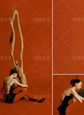 红色秀禾肌理墙面纹理商拍杂志红色肌理纹理少女写真背景布影棚室内复古高级感肌理春节摄影背景纸MH-2097