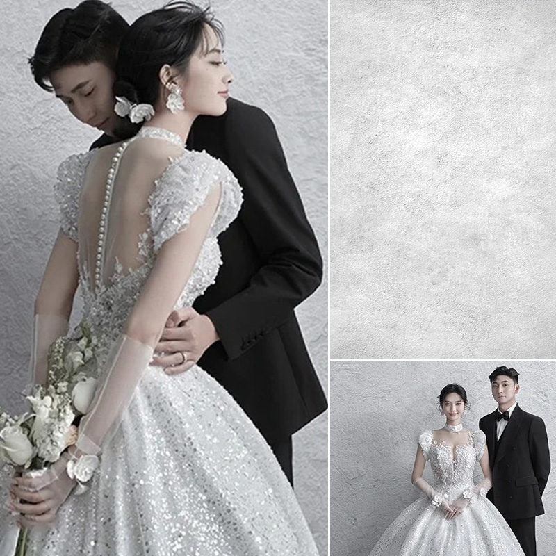 唯美白色肌理影楼婚纱摄影背景布高级感室内个性艺术写真背景纸杂志模特情侣可定制帆布无缝布MH-1008