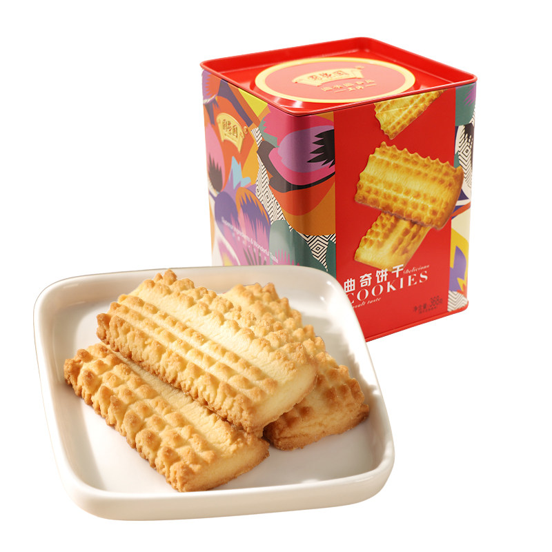 圆荣圆 368g海盐白脱海盐可可核桃仁曲奇饼干 黄油曲奇 上海礼物