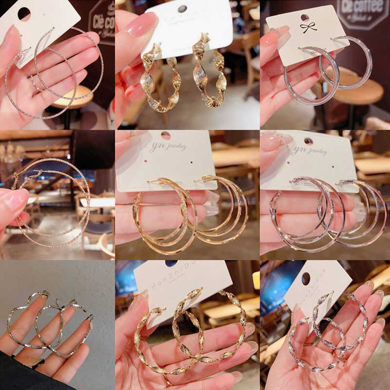 圆脸显小大耳圈圈圆耳环女