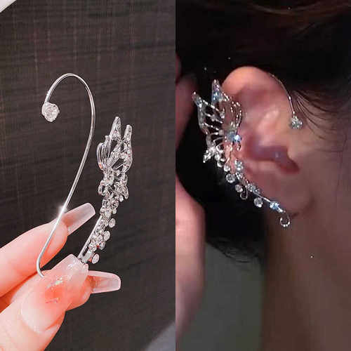林允同款蝴蝶锆石精灵森系耳骨夹