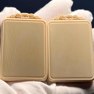 天然原色猛犸象牙满纹冰料平安无事牌吊坠男女毛衣链461牙牌车挂