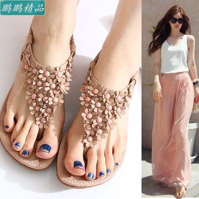 2017 beach shoes Summer GIrl Flat flip-flops Women sandal