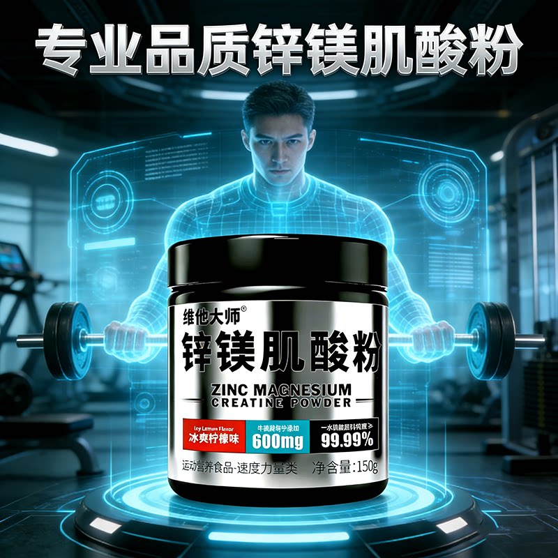 维他大师锌镁肌酸粉一水肌酸粉高纯肌酸牛磺酸健身补剂运动耐力粉