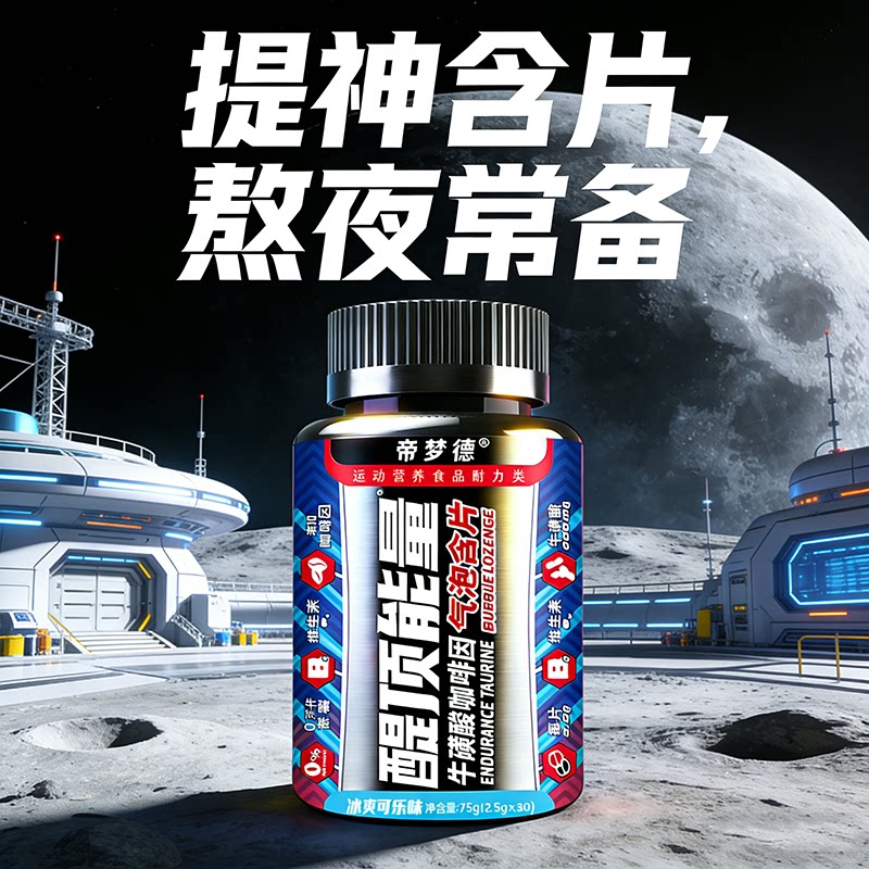 帝梦德醍顶能量含片咖啡因片学生上课防困学习提神醒脑开车犯困糖