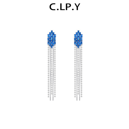 C.LP.Y菱形耳环小众设计感高级轻奢百搭独特流苏耳饰新款潮