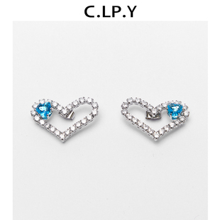 潮 C.LP.Y爱心镶钻耳环小众设计感高级冷性风ins高冷欧美新款 3折