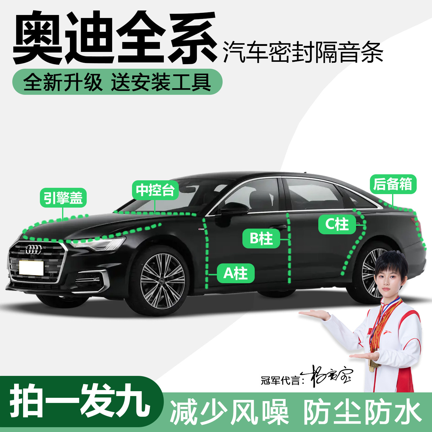 奥迪A4L/Q5/A6/A3专用汽车门隔音密封条仪表台BC柱机盖后备箱胶条