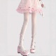 洛丽塔蝴蝶结白色丝袜女春秋新款 防勾丝lolita纯欲珍珠黑丝连裤 袜