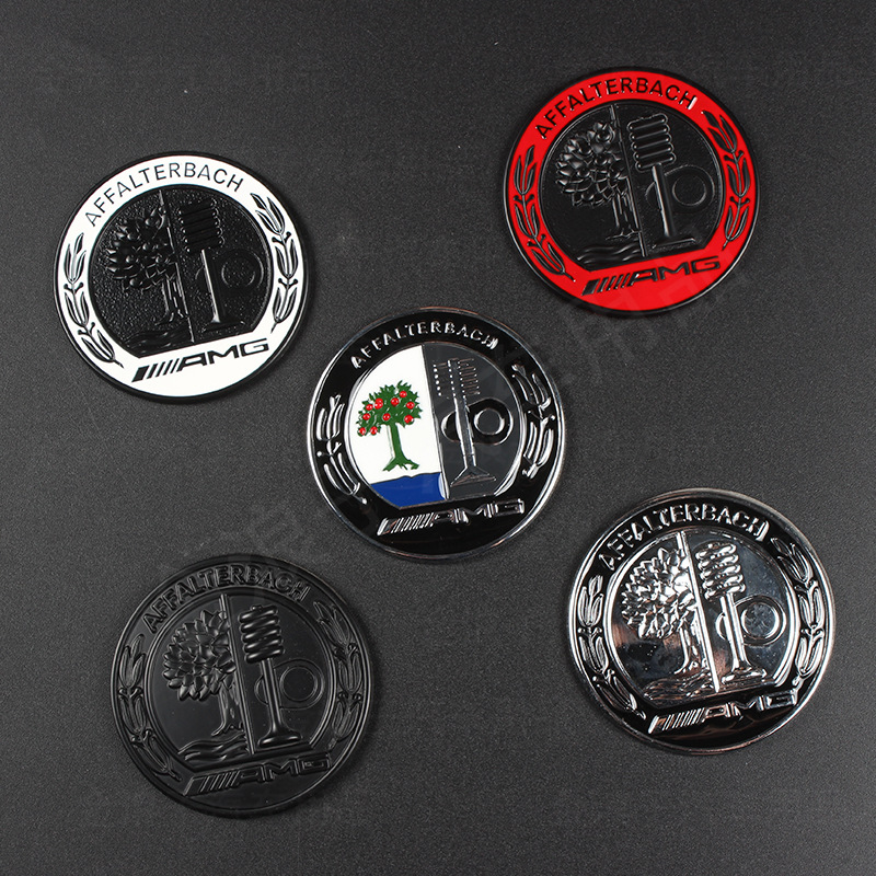 适用于奔驰E级C级A级改装A35L AMG苹果树车标叶子板侧标C柱车身贴