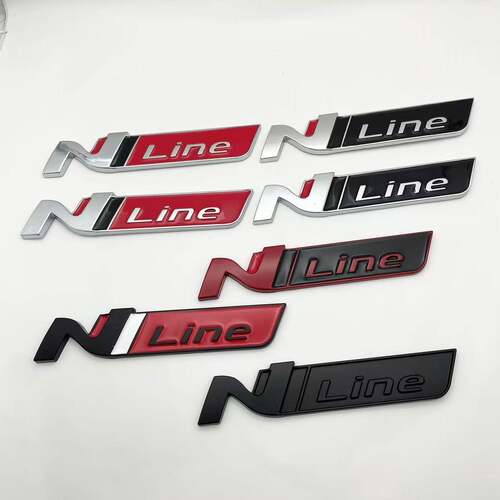NLINE车标 适用现代新款伊兰特Nline运动版改装金属车标侧尾车贴