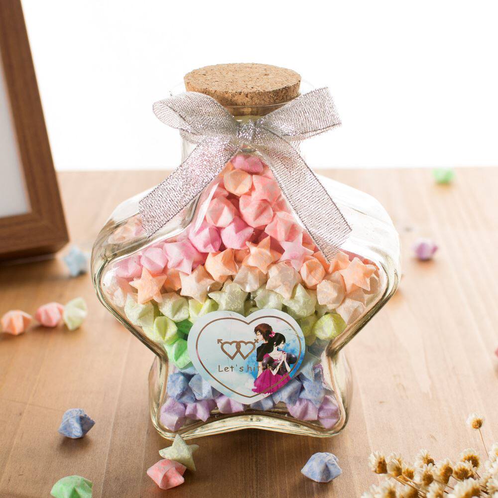 夜光/纯色星星纸 渐变折纸条许愿叠创意幸运星节日礼物品玻璃瓶子