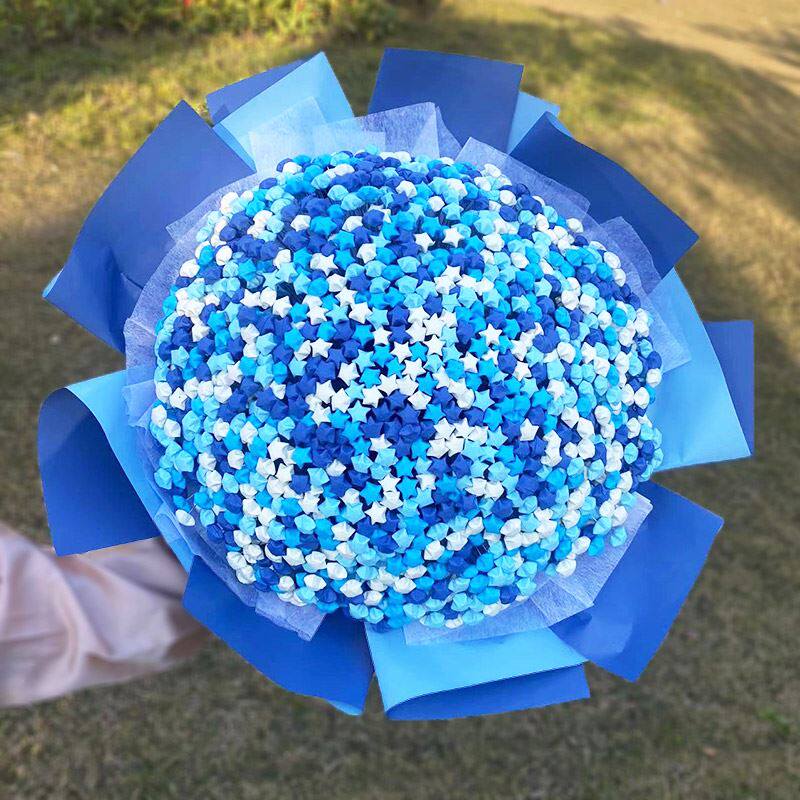 渐变星星折纸花束情人节情人节礼物diy手工材料包生日送女友创意