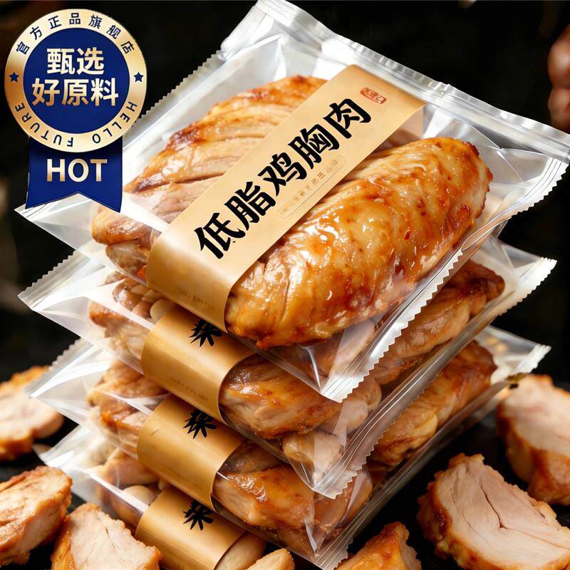 低脂鸡胸肉高蛋白减脂减餐0脂肪健身代餐开袋即食肥低卡饱腹零食