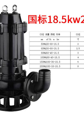 污水泵潜水排污泵11kw22kw37kw45千瓦55kw75kw90kw110kw18.5k