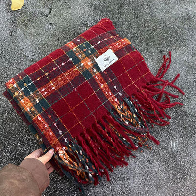 浆果星星格子围巾秋冬好有氛围感