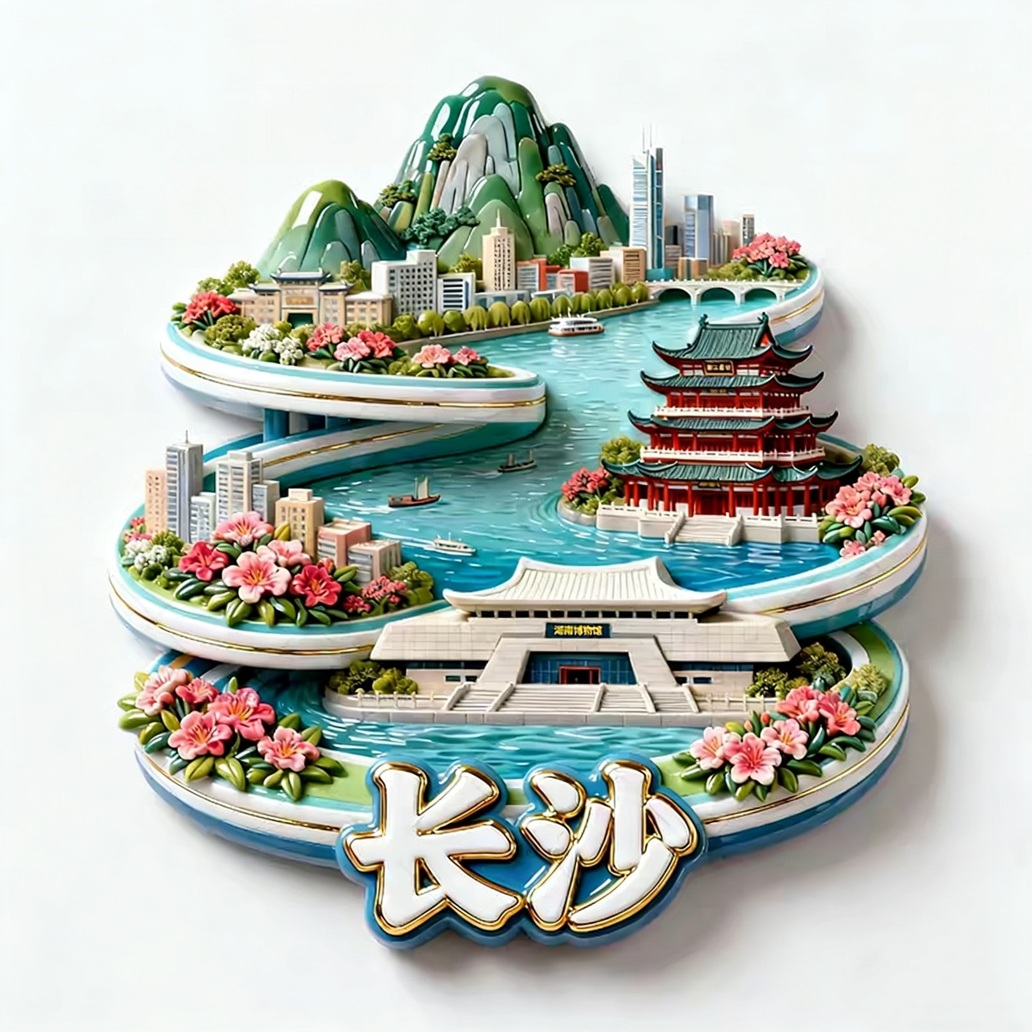 长沙金属冰箱贴旅游景点打卡纪念