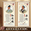 饰画艾灸理疗馆墙壁中药自粘贴画定制 十大名医挂画中医馆养生馆装