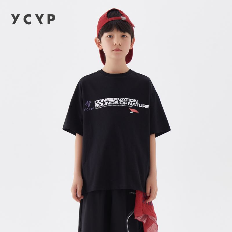 YCYP时尚字母印花男童短袖T恤