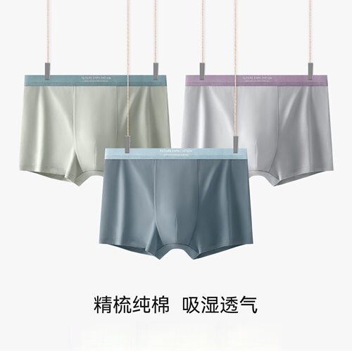 春夏新款纯棉男士内裤舒适透气平角短裤厂家无痕棉内裤男士