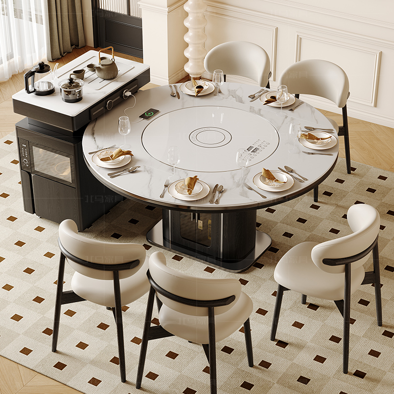 岩板岛台餐桌一体家用伸缩多功能