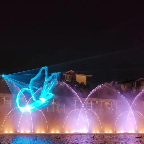 人造雾冷雾喷泉水景承接工程大型水面光影文旅程控喷泉水秀表演