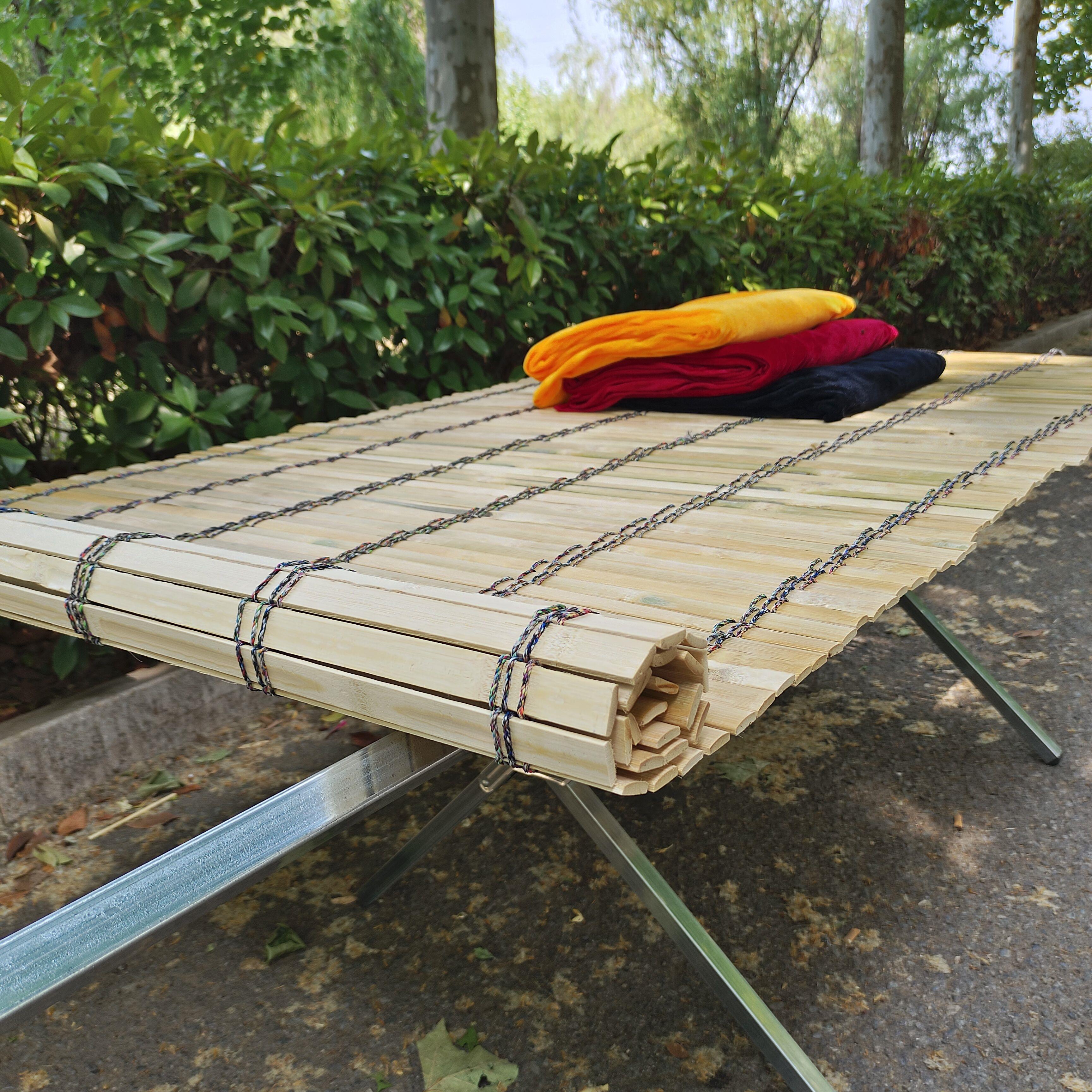 摆摊竹席加厚摆地摊折叠架子席子折叠桌子竹帘子竹排晒鱼干红薯