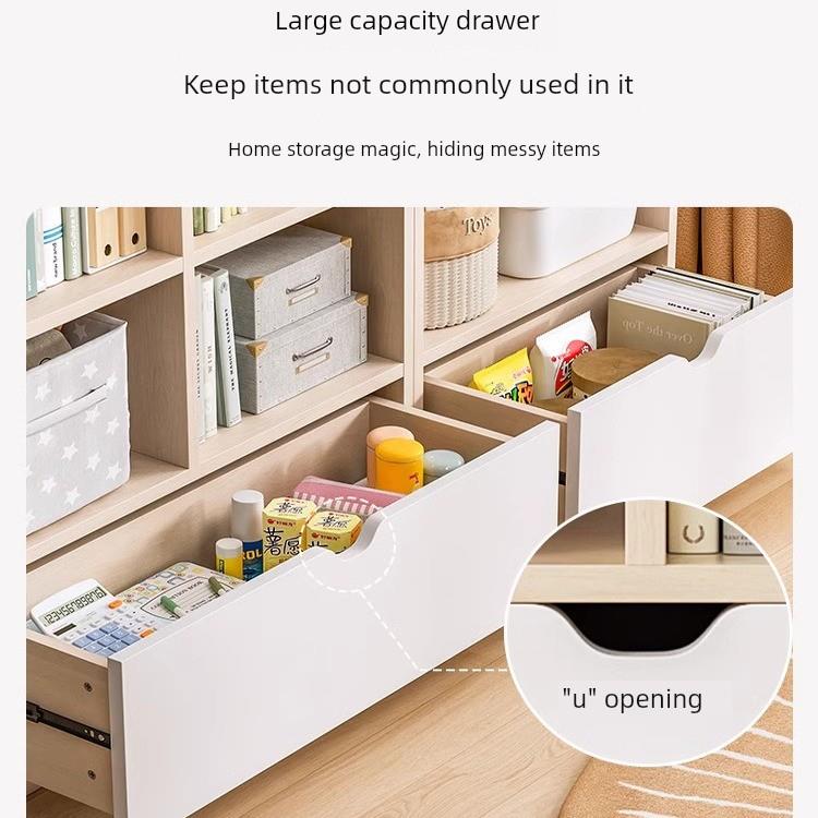 实木书架儿童书架储物架落地客厅卧室集成壁挂式家庭多层储物柜