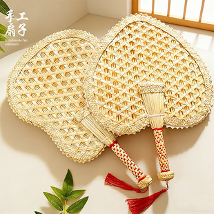 纯手工纯天然麦秆编织麦杆大扇子老式 小蒲扇舞蹈手摇扇手工宝宝扇