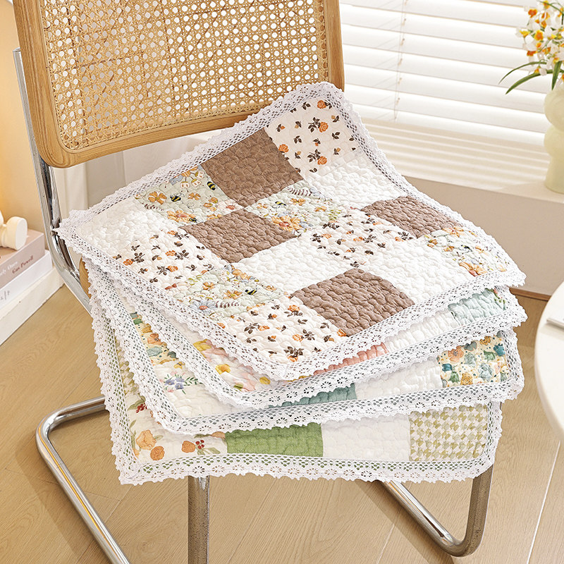 新款布艺防滑坐垫方形椅垫子双绑带纯棉防滑薄款夹棉四季通用机洗,居家布艺,椅垫,淘宝优惠券,粉丝福利购,淘宝优惠卷