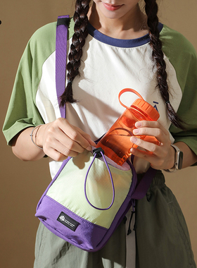 OCE GEAR束口水壶袋男女运动休闲多功能水壶包斜挎手机包轻量便携