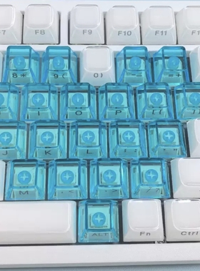 made68爱心透明键帽原厂高度带字母侧刻PC磁轴键盘机械ev63/ace60