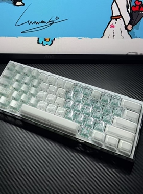 XVX西湖水白果冻侧刻透明键帽机械磁轴满改OEM侧刻EV63/Wooting60