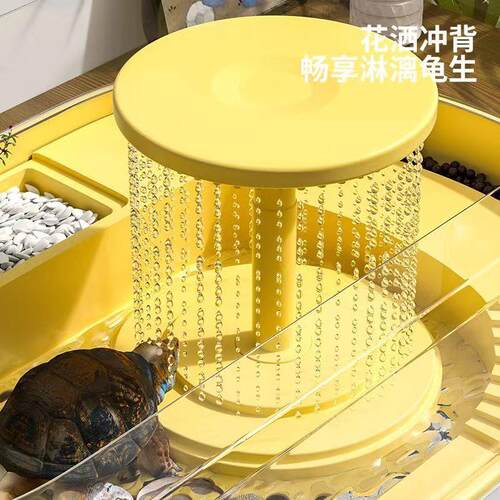 乌龟缸家用饲养专用生态造景压克力大号养龟箱雨淋水循环龟便分离