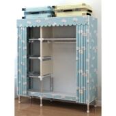 简单衣柜家庭卧室组装 布衣柜全钢框架加厚 坚固耐用出租房间布衣