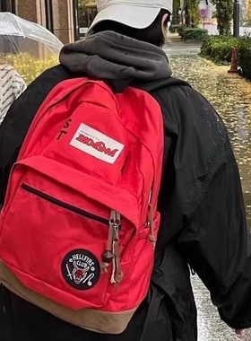 法国Fad Karan红色怪奇物语书包联名周边初高中大学生潮牌双肩包