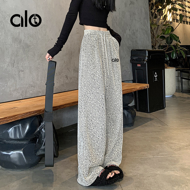 ALOIDE慵懒秋冬加绒高腰显瘦瑜伽裤阔腿裤女健身训练运动直筒裤
