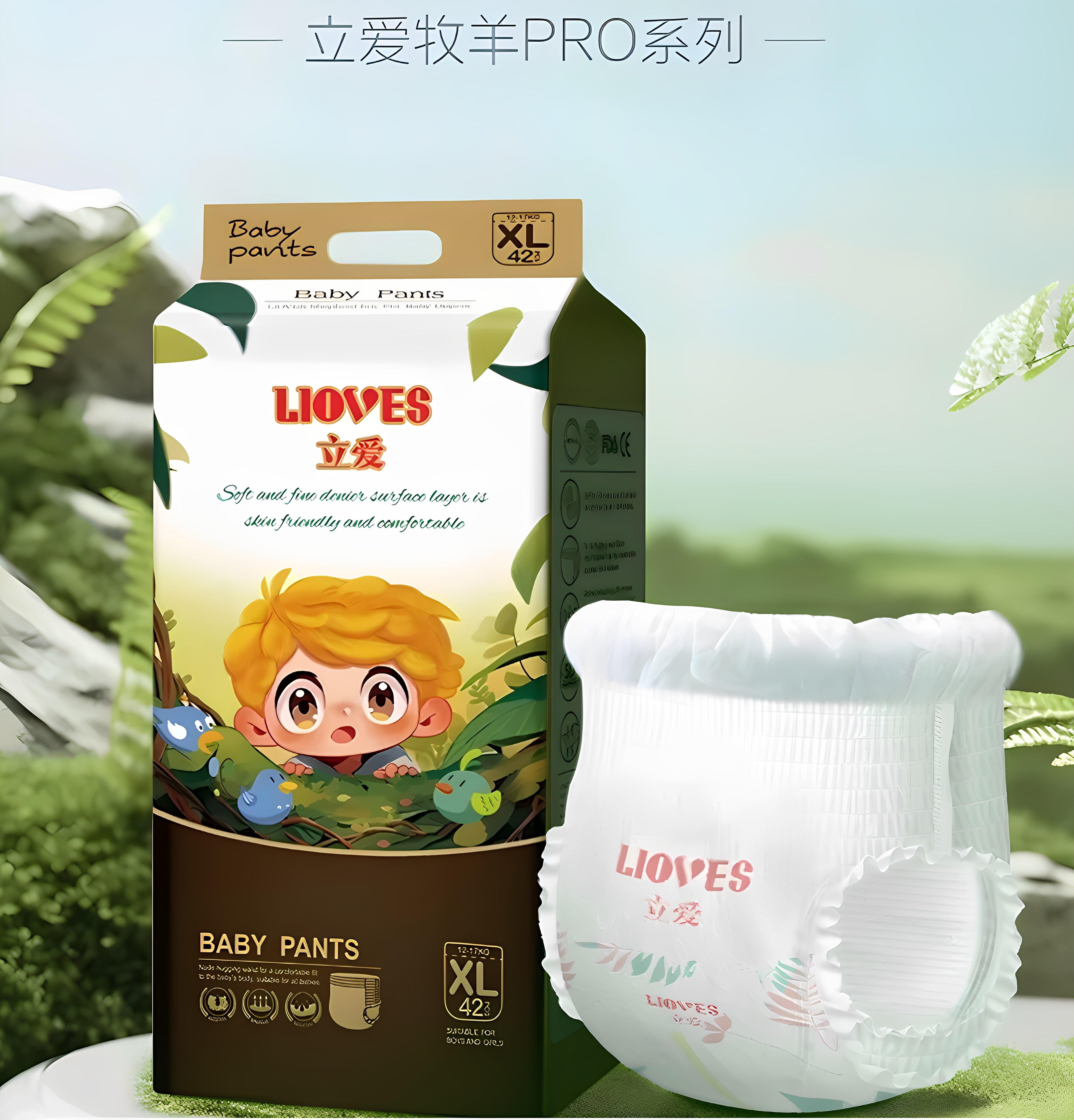 立爱牧羊少年Pro系列拉拉裤婴幼儿纸尿裤超薄柔软透气舒适大吸量
