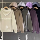 高街帽衫 冬季 休闲宽松印花字母美式 加绒保暖连帽卫衣男士 外套 新款