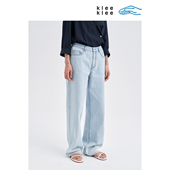 K0253PA18 环保棉无弹百搭休闲瘦浅色直筒牛仔裤 klee klee秋冬女装