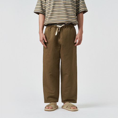 kleeklee棉麻斜纹布松锥裤