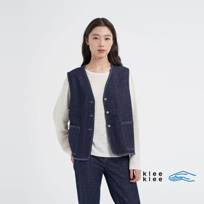 kleeklee环保棉弹力牛仔马甲