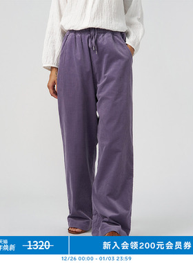 klee klee女装环保棉灯芯绒直筒裤K0243PA10