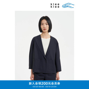 精纺羊毛连帽设计感短外套K0261JA08 女装 klee klee2026早春新款