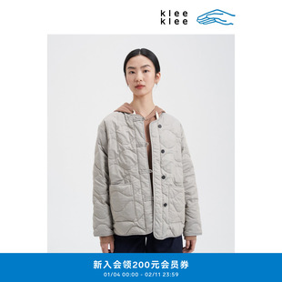 klee klee2026早春新款女装环保棉经纬异色轻薄羽绒小袄K0261JA03