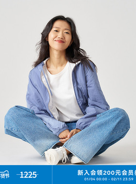 klee klee女装光泽感回收尼龙运动感薄棉夹克K0233JA08