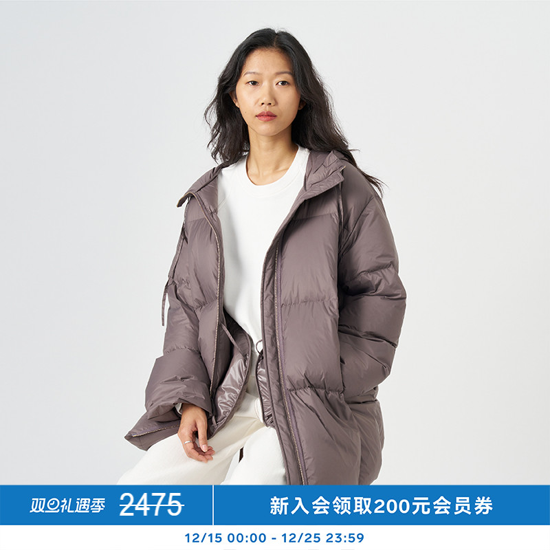 kleeklee回收尼龙中长羽绒服