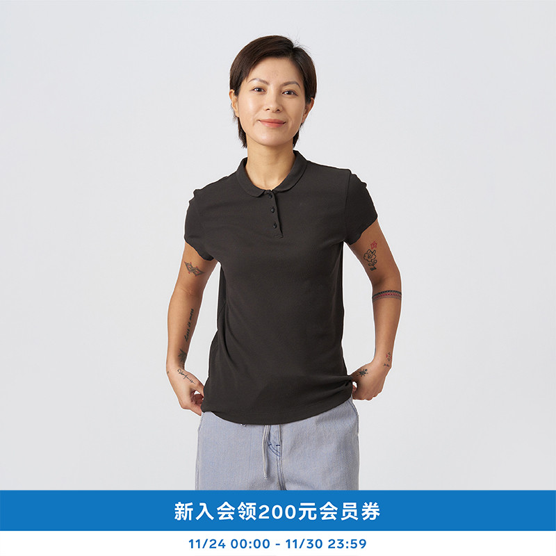 kleeklee环保棉罗纹POLO领T恤